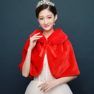 极速保暖毛披肩2020新款 披 新娘婚纱头纱H婚纱礼服配件热销秋冬季