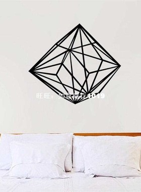 极速NEW Geometric Design Diamond LiFne Wall Sticker Decals r