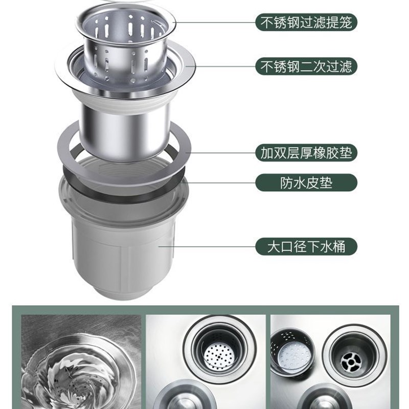 极速47*41 37*32 48*3v5 厨房水槽SUS304不锈钢单槽洗菜池水盆拉