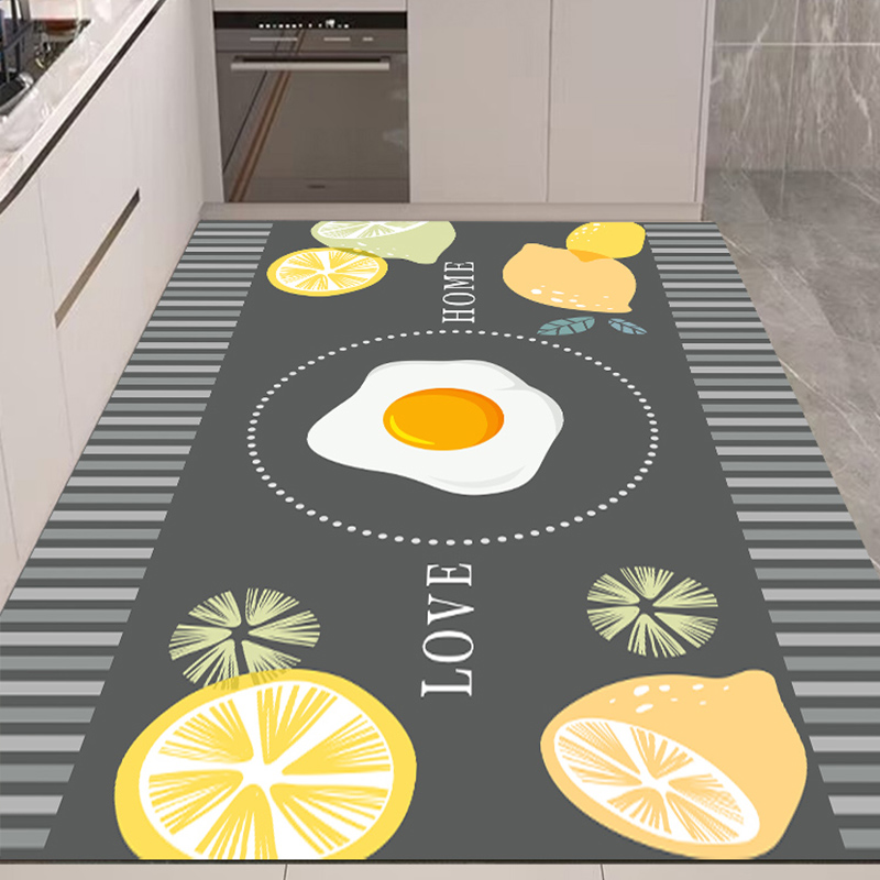 极速厨房地垫硅藻泥满铺耐v脏吸水厨房垫可裁剪防滑防油防污免打