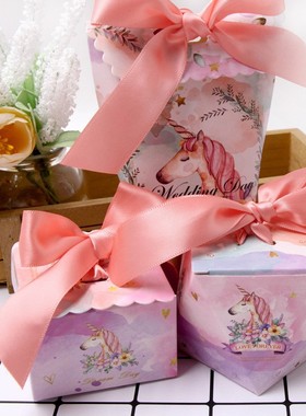 极速5PCS/Lot Unicorn Cute Candy Paper Gift Box RGuests Packa