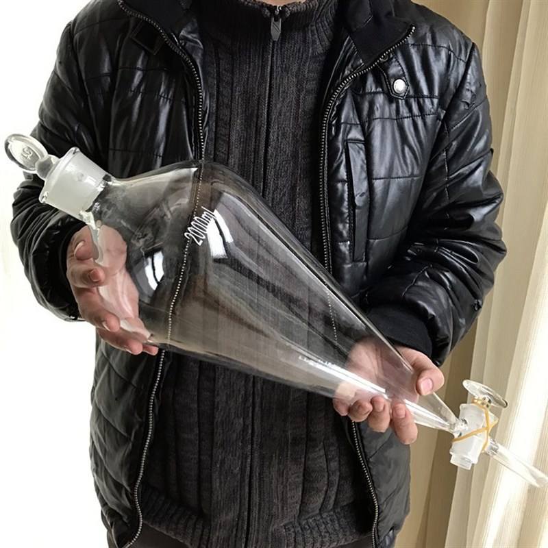 极速梨形分液漏斗2000ml 3000mlB 5000ml 10L实验锥形玻璃四氟阀2