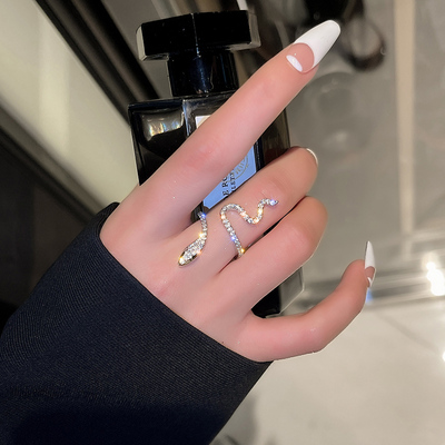 极速Fashion Sliver Color Cubic Zirconia Snake RingV for Wome