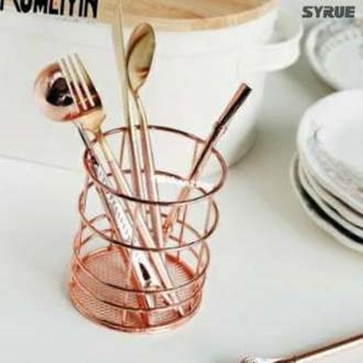 极速Set Rose Gold Metal Pen Holder Box CaseN Desk Stationery