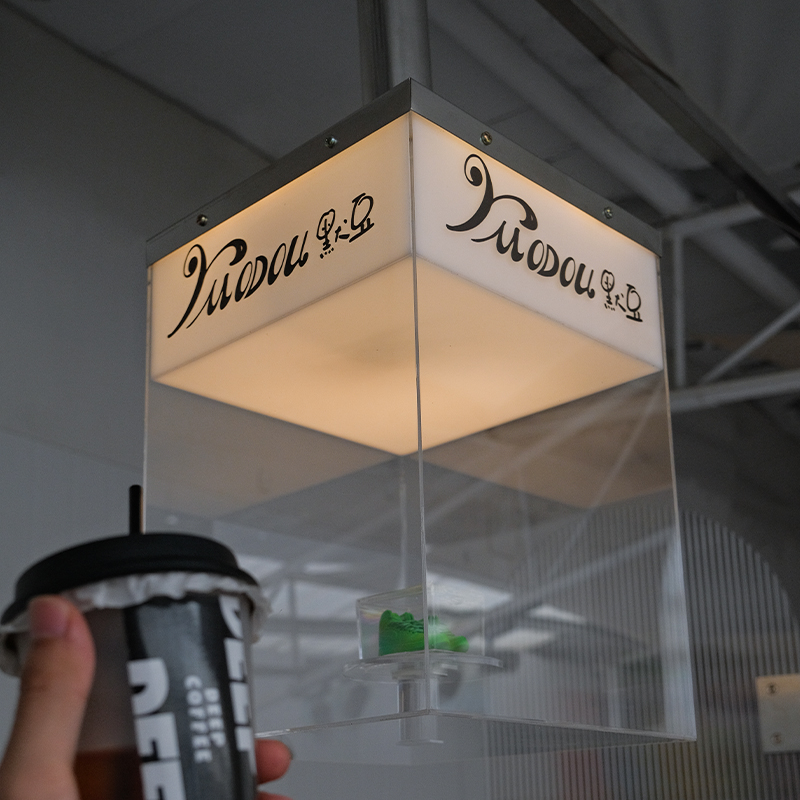 极速网红透明亚克力旋转灯箱 遥控发光K 户外防水可置物广告牌