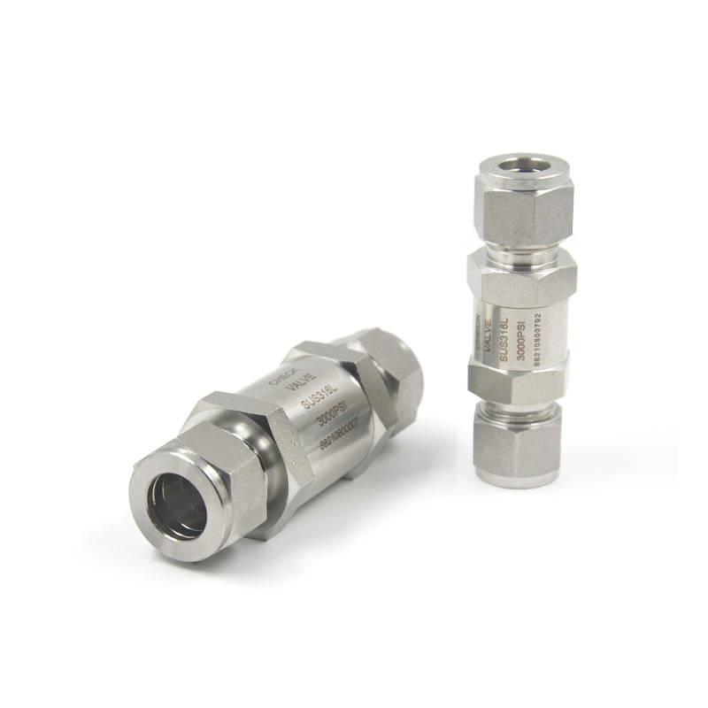 极速316L不锈钢卡套止逆阀304CCV卡套式液体止回阀气体仪表流体止