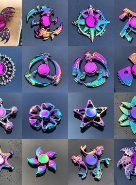 极速Rainbow Hepktagonal Hand Spinner Zinc Alloy Fidget Spinn
