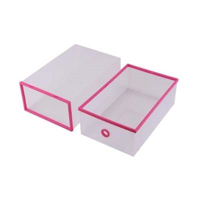 极速1pc Stackable Simprle Style Clear Plastic Shoe Box Home
