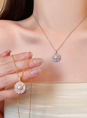 轻奢爆款珍珠微镶锆石吊坠项链