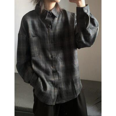 春上新wtmp磨毛呢格子衬衫外套