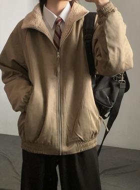 WTMP日系复古工装羊羔毛立领棉衣男女冬季休闲百搭保暖加厚棉服