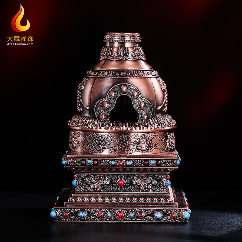速发藏式八吉祥熏香炉家用复古多色族供炉藏传民烟炉内烟供煨桑室