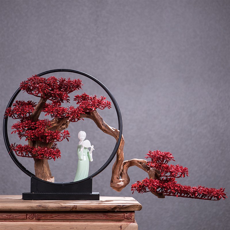 速发水意山禅中式枯木玄关禅装根雕摆件办公室客厅电视柜意饰品软