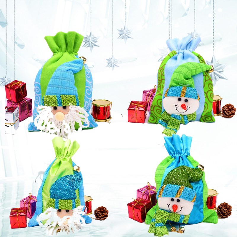 速发 圣诞礼物个袜袋袋束口大小号性子圣诞节老人雪人礼品