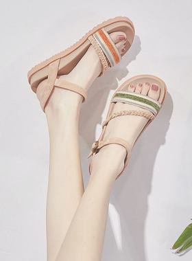 极速new  2022 new autumn buckleD sandals fairy style flat