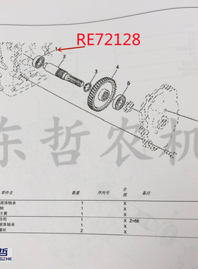 极速迪尔5-系列动力输出q轴轴RE72128光面老式轴轴承拖拉机农机配