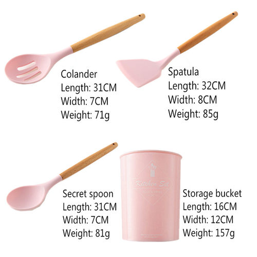 新品Silicone Pink Kitchenware Kitchen CookingQ Utensils Set