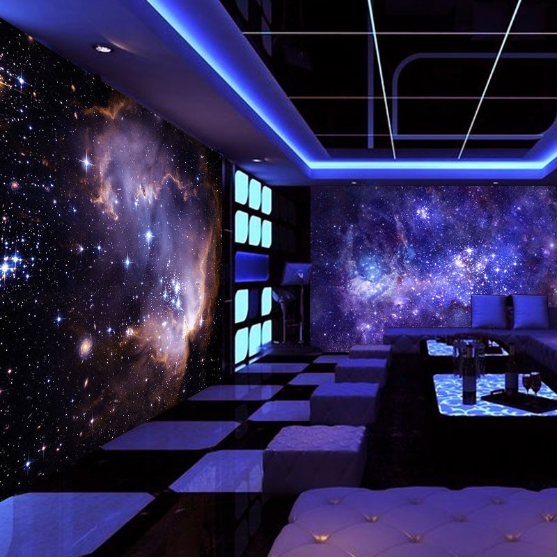 极速星空顶天花板吊顶墙s纸ktv酒吧包厢宇宙夜空壁纸影院卧室餐厅