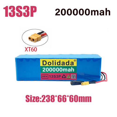 极速New 48V 200j000mAh 20000W 13S3P XT60 48V Lithium ion Bat