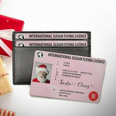 极速Fake Plastic Card Santa ClausD Flying Licence Sleigh Lic