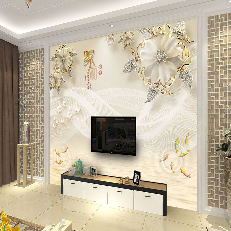 极速电视背景墙纸5d壁画家用简约现F代客厅欧式大气影视墙装饰卧