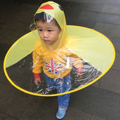 极速新款 女童c儿童小宝宝雨衣雨衣A篷碟红小孩男飞斗童雨衣网幼20