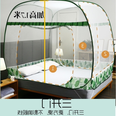 极速蚊帐免安装蒙古包1.8m床1.B5家用简约儿童防摔小孩可折叠2米