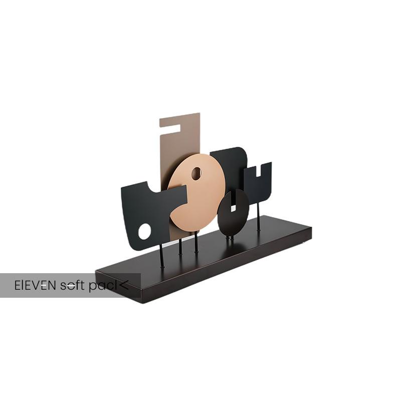 现代艺术几何飘带金属摆件售楼处样板间电视柜书柜茶几卧室软装饰