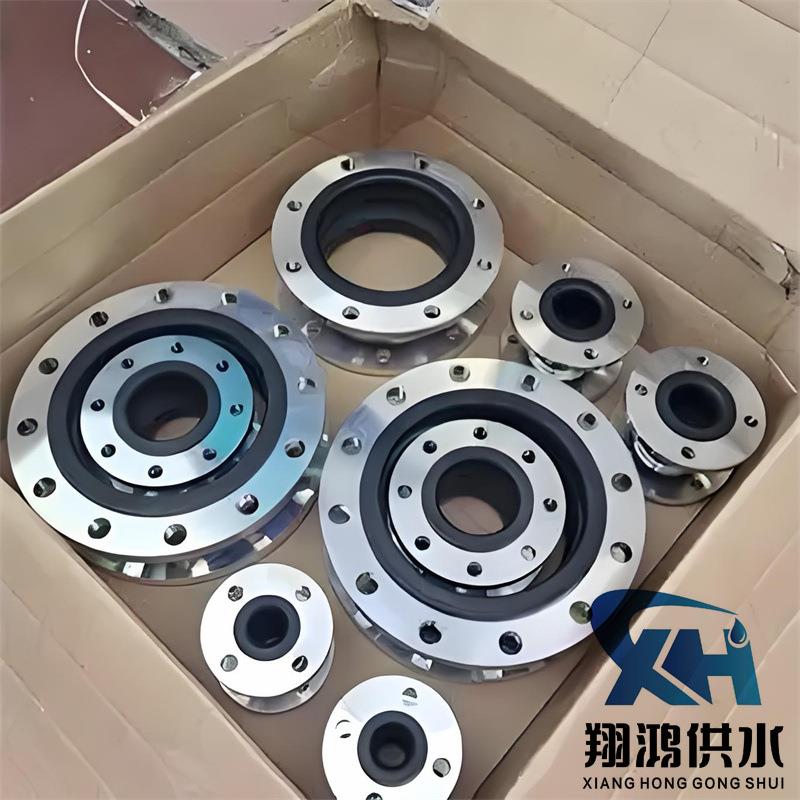 不锈钢法兰橡胶软连接水泵减震不锈钢橡胶接头挠性橡胶避震喉