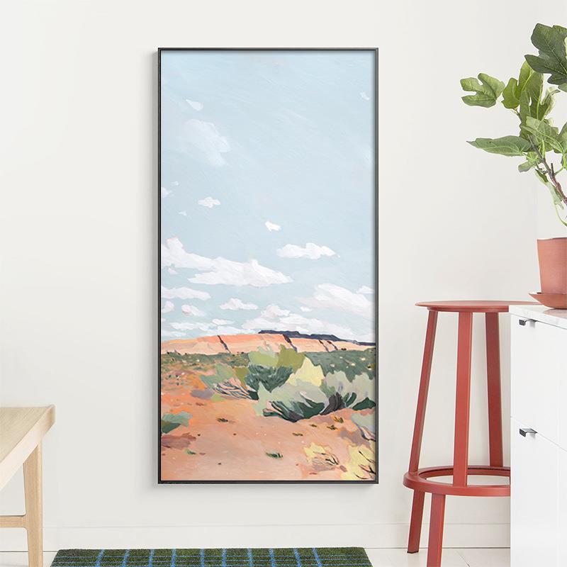 漫沙 北欧风入户玄关画现代竖版风景装饰画过道走廊尽头抽象壁画