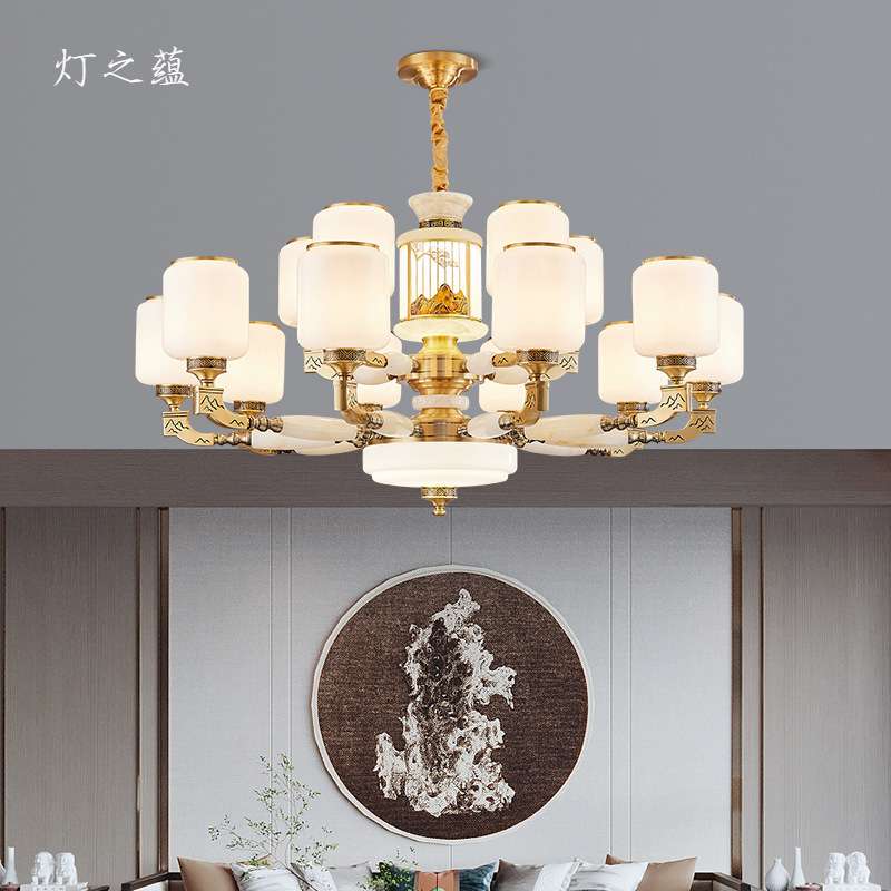灯之蕴 新中式全铜吊灯客厅主灯江山大气中国风别墅餐厅卧室灯