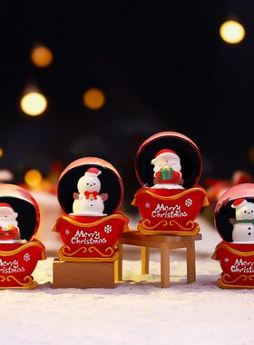 发光雪橇桌面摆件礼物圣诞装饰