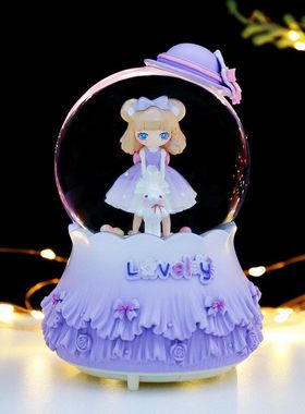 音乐盒梦幻洛丽塔摆件桌面旋转