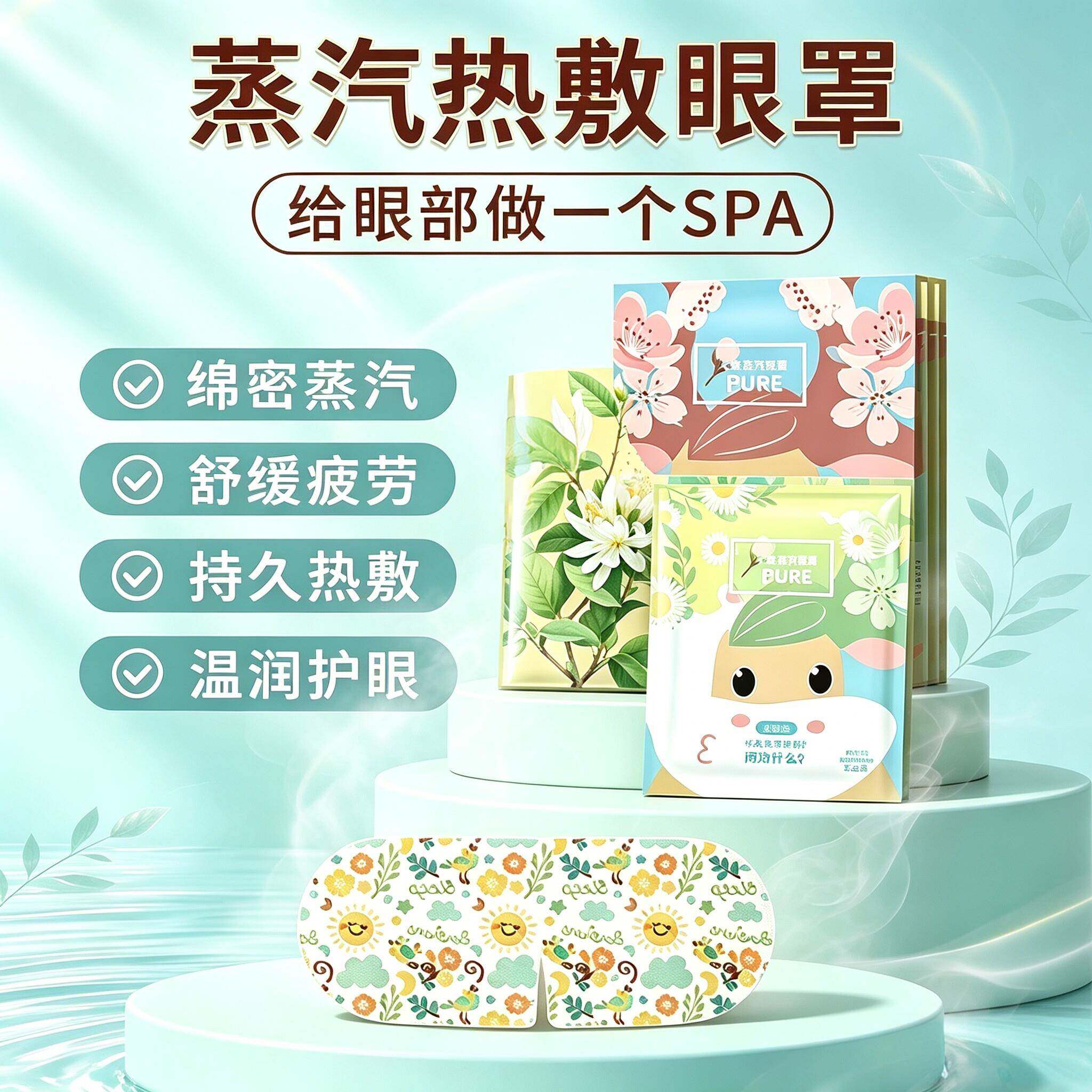 蒸汽眼罩舒缓眼疲劳金银花决明子热敷遮光男女学生睡眠发热眼贴