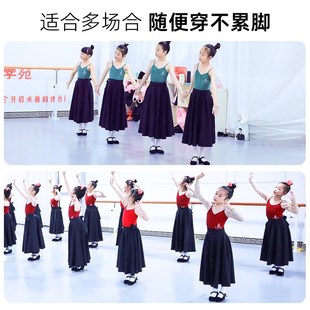 民族舞考級(jí)兒童秧歌鞋 藏族中國(guó)舞布鞋 速發(fā)舞蹈考級(jí)黑跟鞋