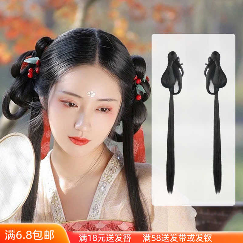 速发儿童古装汉服假发包款好固定可爱蝴蝶结发髻古风常日仙造型