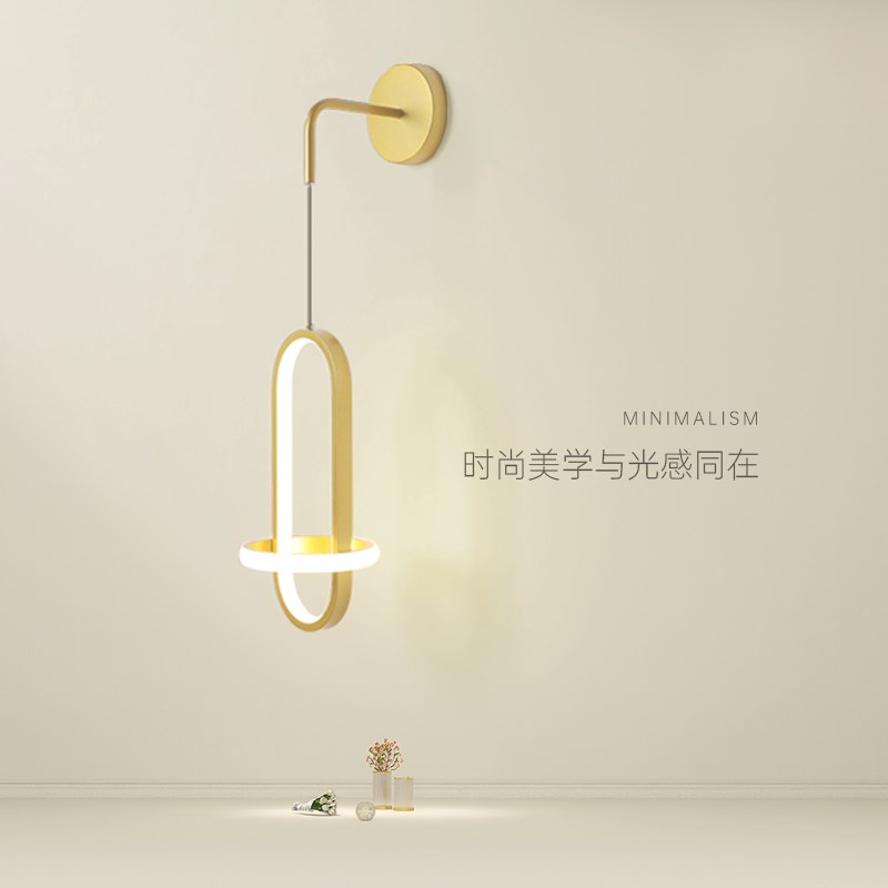 速发轻奢床创壁灯简约头意过厅电视卧室楼梯客道走廊背景墙装饰灯