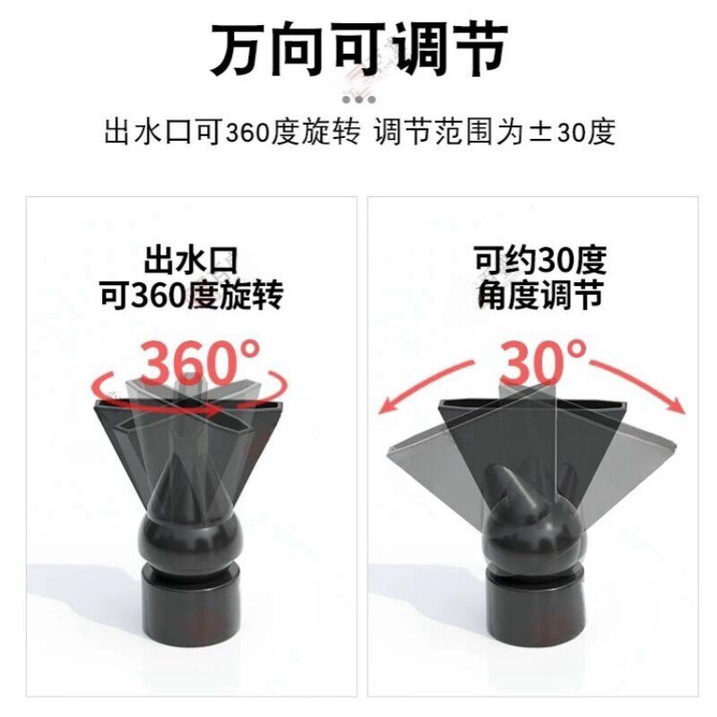 速发鱼缸水嘴水族箱向可调节短鸭嘴头水泵造浪喷头背滤出水口扁喷