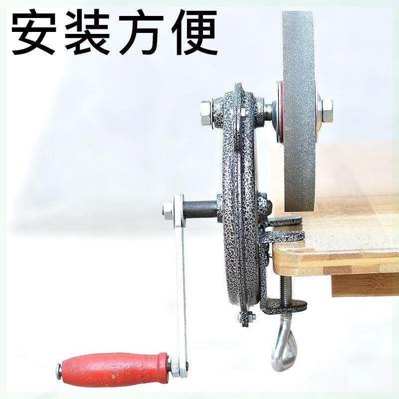 速发工艺家庭用手摇砂轮机 细砂磨刀机 粗砂剪刀机 轴承手动打磨