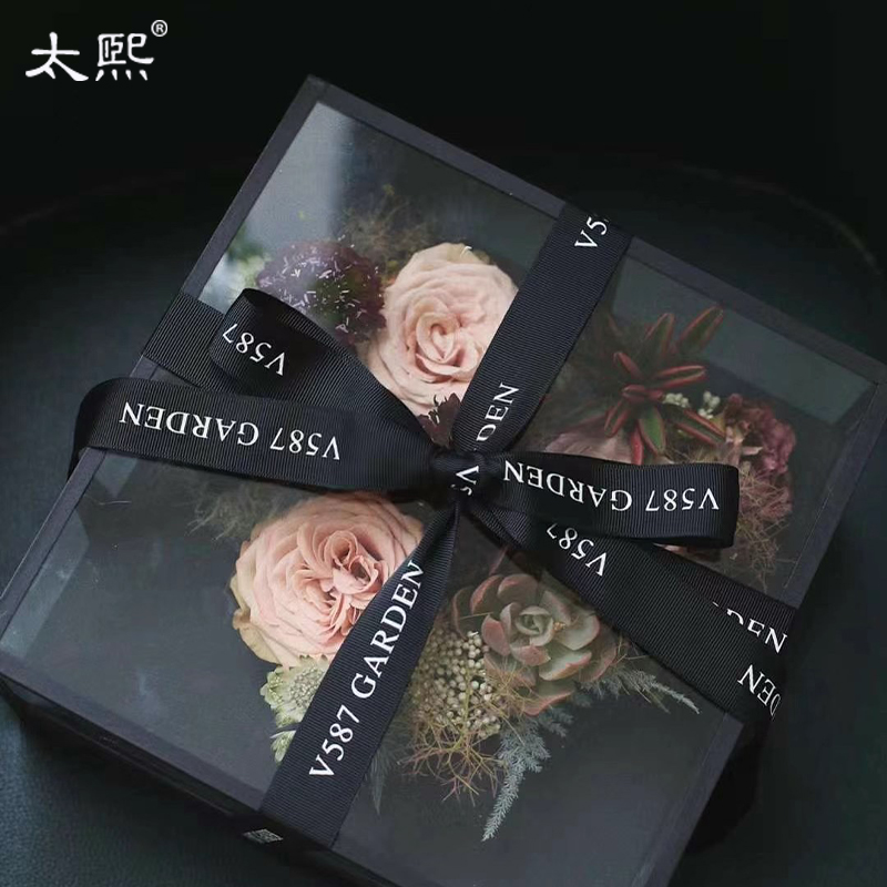 速发高透亚材力心形花盒花束花艺包装玫料礼品盒情人节克瑰花方盒