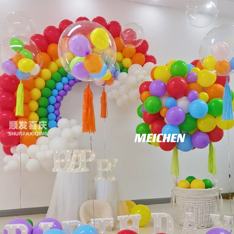 速发彩色多巴汽气球无毒儿童生日胺球装饰场景周岁布置多款彩色系