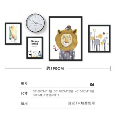现货速发客厅装饰画沙发墙侧面无框儿童画方形宿舍中式饭厅线条餐图片