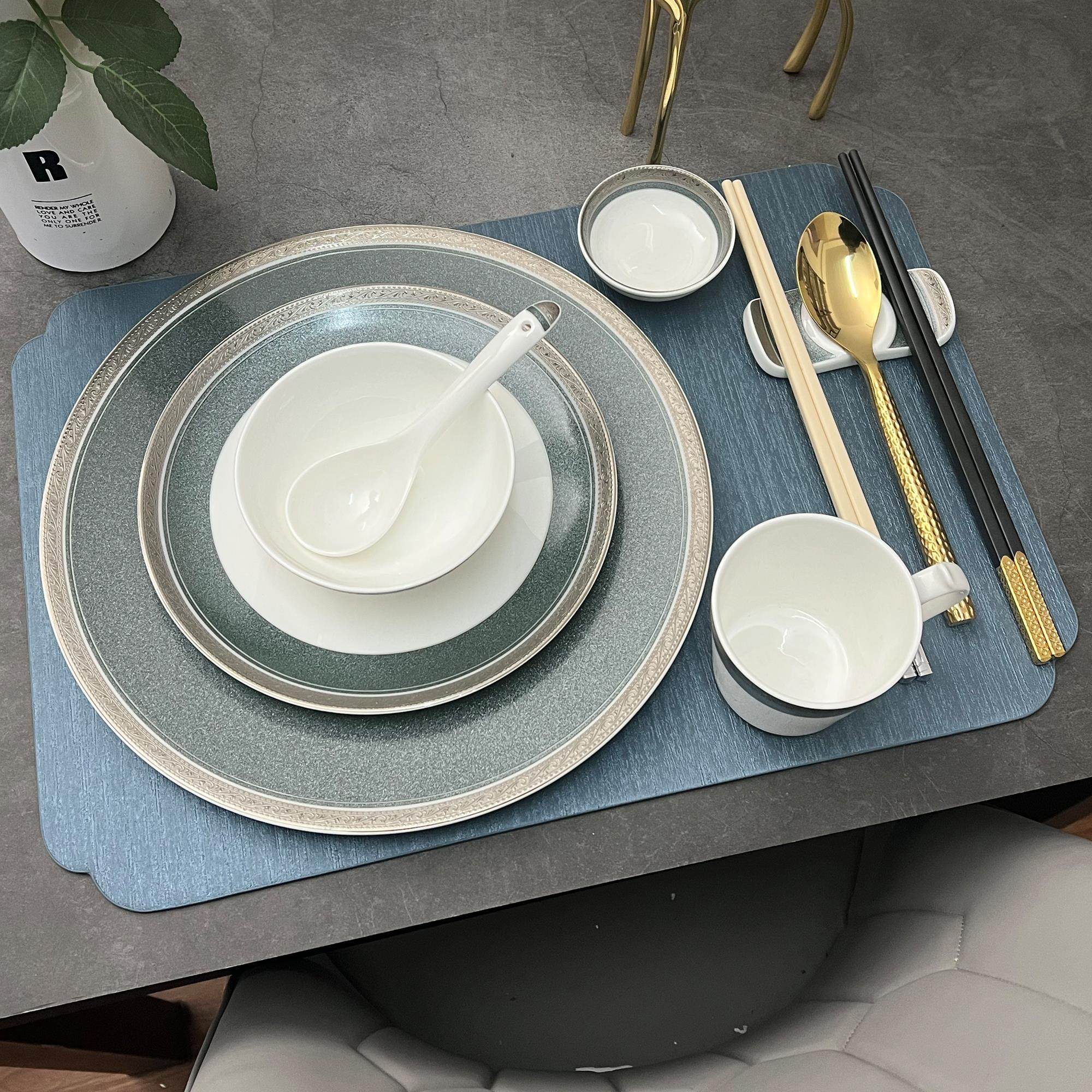 私人会所餐具套装轻奢低调酒店骨碟上档次餐盘婚宴高端碗勺调味碟
