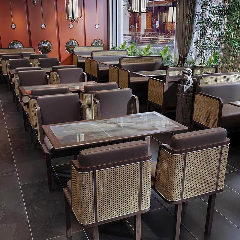 主题餐饮店厅实木桌椅日料店咖啡厅茶餐厅卡座沙发饭店编藤餐椅,商业/办公家具,沙发,淘宝优惠券,粉丝福利购,淘宝优惠卷
