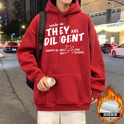 重磅纯棉连帽卫衣男款冬季新款