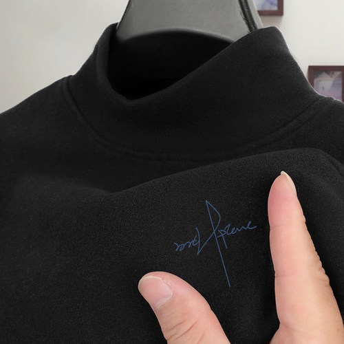 德绒半高领男士针织衫秋冬打底