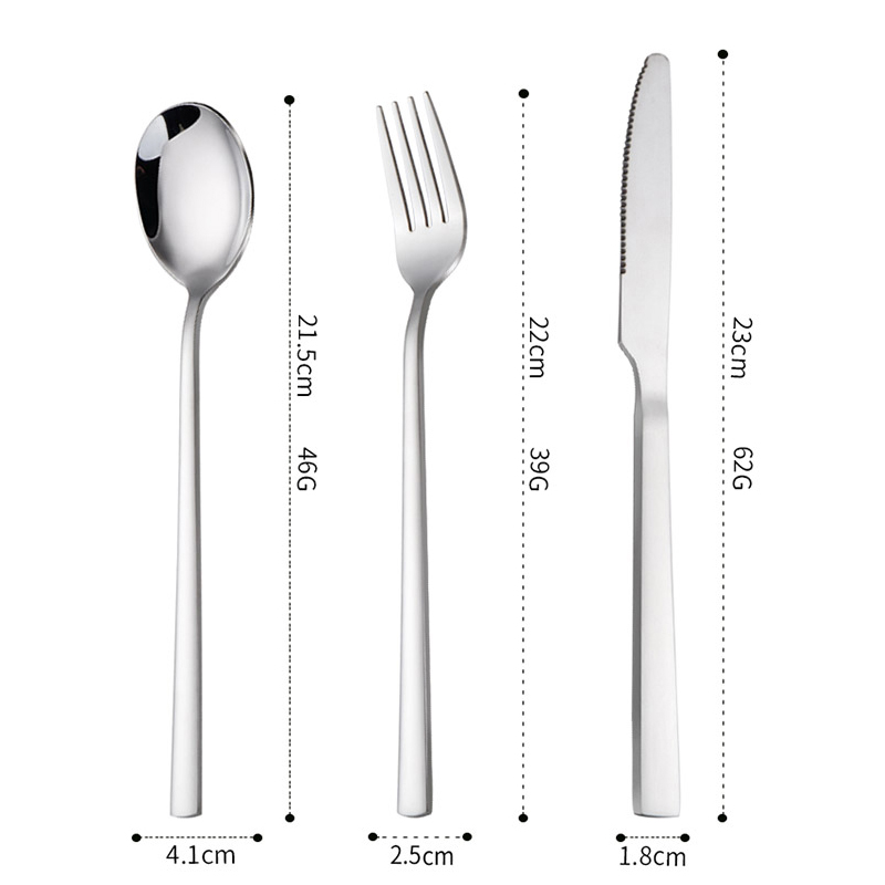 加厚韩式牛排刀叉盘子套装家用不锈钢刀叉勺三件套西餐餐具两件套