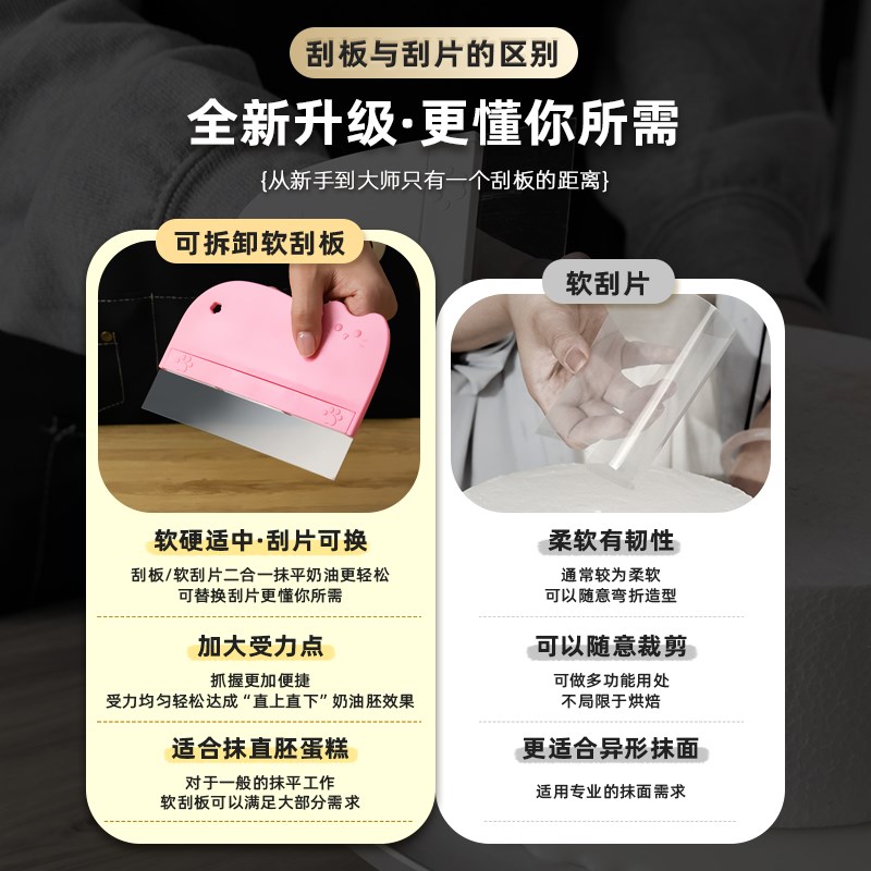 热销蛋糕软刮板奶油抹面神器x家用塑料刮刀透明蛋糕软刮片烘焙裱