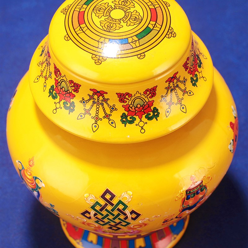 热销藏式纯铜八吉祥宝瓶装财神宝瓶供H奉佛前家用摆件地藏龙王财
