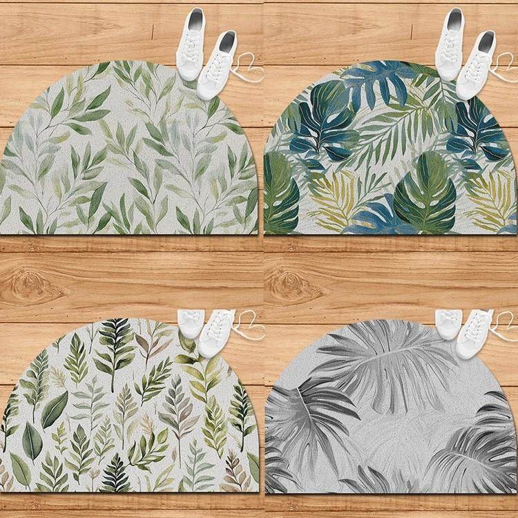 热带叶子 半圆形入户门口丝圈地垫蹭土脚垫进门家用门垫门厅,居家布艺,家用脚垫,淘宝优惠券,粉丝福利购,淘宝优惠卷